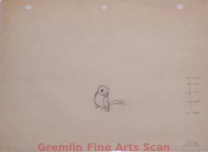 GULLIVER’S TRAVELS   1939   Animation Drawing of a Love Bird.  Ref. #25C.