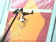HECKLE AND JECKLE   1970’s   Multi-Cel Setup of Heckle and Jeckle Presented on a Watercolor Production Background.