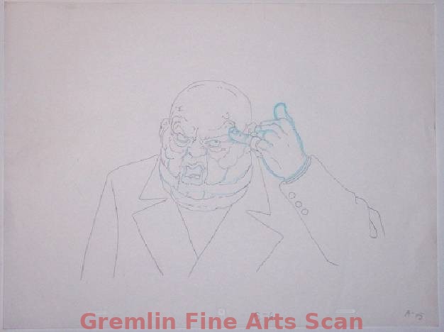 HEAVY METAL   1981   Animation Drawing of Rudnick.  This Piece has the Heavy Metal Crimp in the Paper.