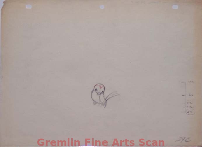 GULLIVER’S TRAVELS   1939   Animation Drawing of a Love Bird.  Ref. #29C.