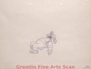 THE PHANTOM SHIP 1936 Animation Drawing of Pirate. Graphite on Paper. Ref#138.