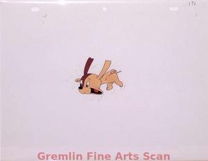 SWIMMING DOG   1950’S   Cel of a Dog Swimming.  From a Terrytoons Cartoon.   Image Size 2 1/2 x 3 1/2 Inches.   1865-PT   $225.00