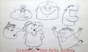 WILD, WILD, WORLD 1960 Model Character Sketches of Wife, by Robert McKimson. Graphite on Paper.