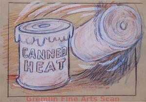 I’LL BE SKIING YA 1947 This is an original storyboard page from the estate of Izzy Klein, one of the best known of the Famous Studios animators and directors. In this scene The Can Rolls Down the Wall & Comes to Rest. The Can Reads “Canned Heat “ (‘Methinks This is Spinach’). Graphite & Conte Crayon with accents of White Paint on Paper.