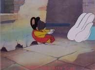 MIGHTY MOUSE   1980’s   Production Cel of Mighty Mouse & the Villain.   4033-ZZ   $25.00   Matted