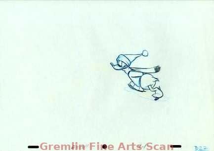 DONALD DUCK 1990’s Animation drawing of Donald Duck Ice Skating.