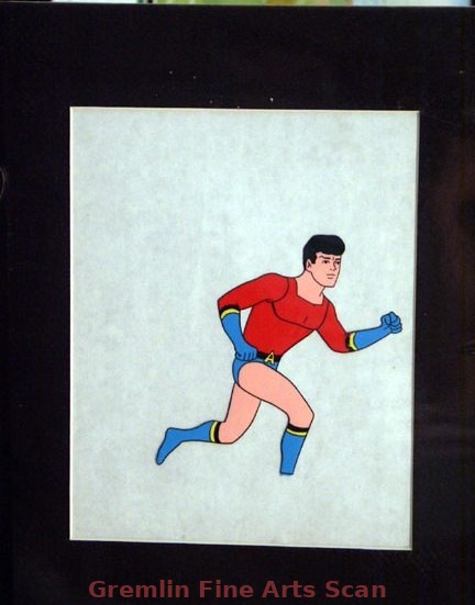 AQUAMAN 1968 Hand-Inked Production Cel of Aqualad. Animated at Filmation Studios for Ducovny Productions.