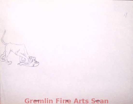 LADY & THE TRAMP   1955   Animation Drawing of Trusty.   Overall Size 12 x 16 Inches.   3623-WD   $340.00