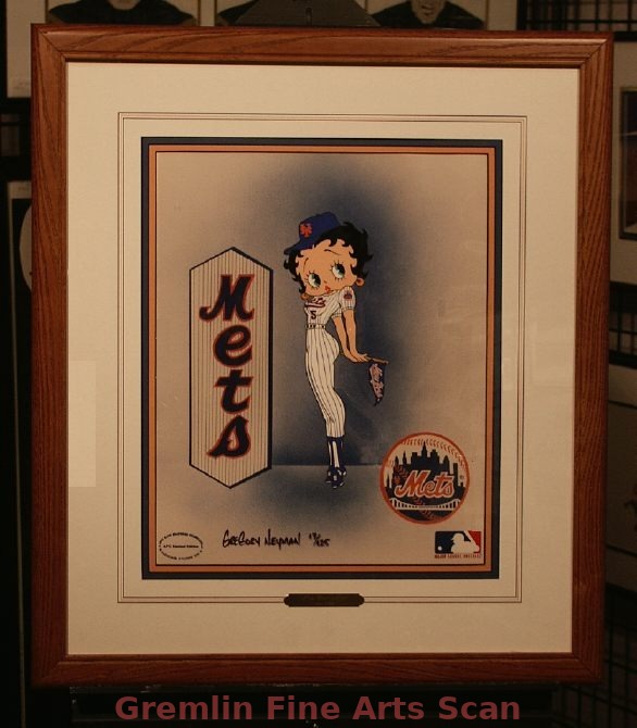 MOST VALUABLE PLAYER 1992 This is the Original Hand-Inked and Hand-Painted Betty Boop Limited Edition Signed by Gregory Neyman. This Sold Out Limited Edition Cel is a Great Addition to Any Collection. Cels from this series sold at Galleries between $750 and $1,000 each. This cel is Professionally Triple Matted with a Plaque “New York Mets” circa 1992. Incredible find. 6391-LE $649.00 Framed