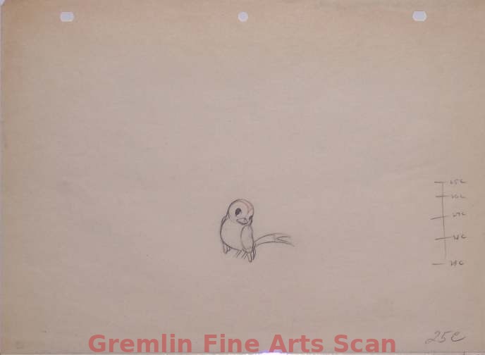GULLIVER’S TRAVELS   1939   Animation Drawing of a Love Bird.  Ref. #25C.