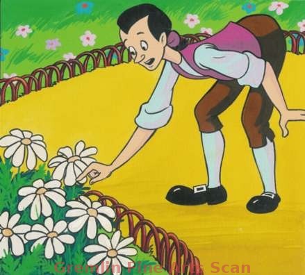 JOHNNY APPLESEED 1977 Oginal watercolor painting used to illustrate Disney’s “Now I Know” magazine. Pictured here is Johnny Appleseed planting some seeds. Matted to 11 1/2 x 11 Inches. 17590-DA $179.00 Framed