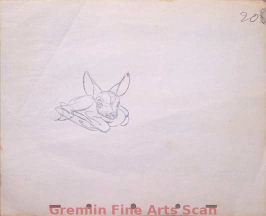 BAMBI   1941   Animator’s Rough of a Newborn Bambi.  Ref. #20.