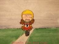 PEANUTS 1970’s Production Cel of Peppermint Patty on a Motorcycle. Presented on a Hand-Prepared Background. SALE PRICE