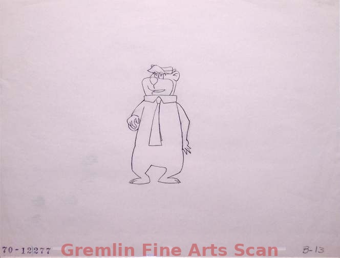 YOGI BEAR 1970’s Animation Drawing of Yogi Bear. Ref. #B-13.