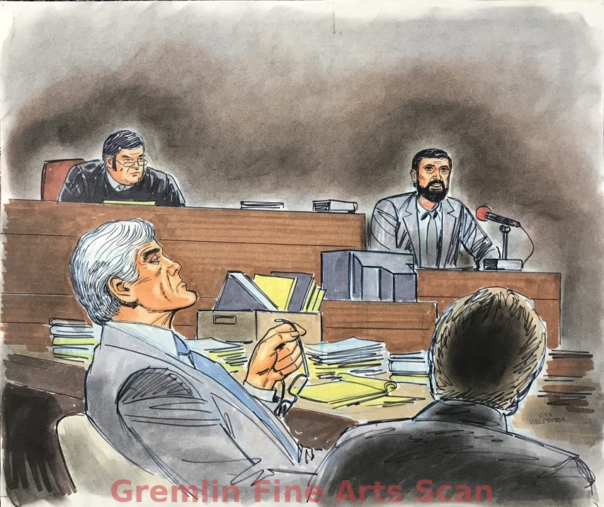 John DeLorean Drug Case. 1984 CIA witness Valestra testifies as John DeLorean and counsel listen to his words. The