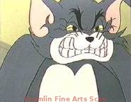 TOM & JERRY 1970’s Production Cel of Tom Presented on a Watercolor Production Background. SUPER SALE PRICE!
