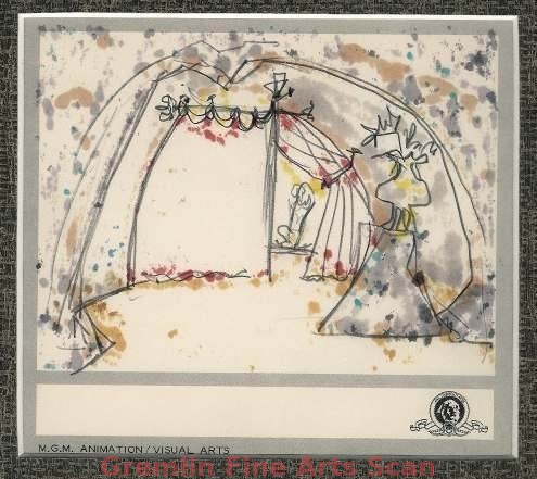 HOW THE GRINCH STOLE CHRISTMAS 1966 Rough Preliminary Storyboard depicting the interior of the Grinch’s home. Drawn by Maurice Noble in Pencil on MGM Storyboard Paper.
