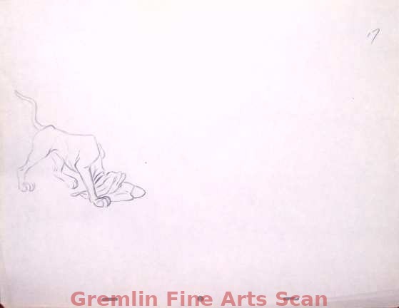 LADY & THE TRAMP   1955   Animation Drawing of Trusty.   Overall Size 12 x 16 Inches.   3622-WD   $300.00