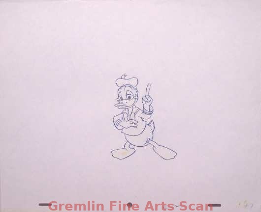 DONALD DUCK 1990’s Animation drawing of Donald Duck from a Disney Channel segment titled Careers.