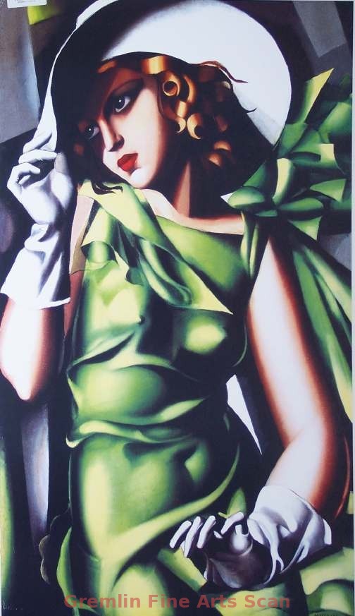DE LEMPICKA YOUNG GIRL IN GREEN De Lempicka Fine art poster depicting the young woman in the green dress. 24 X 36 20557-PSTR $40.00