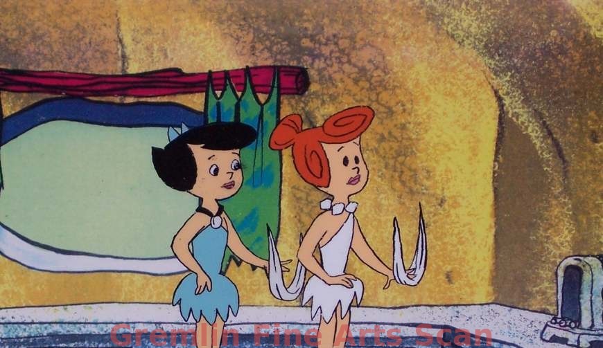 FLINTSTONES 1970’S Two-Cel Setup of Wilma and Betty. 2059-HB $250.00