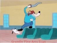 DROOPY 1970’s Multi-Cel Setup of Droopy & Slick the Wolf Presented on a Watercolor Production Background.