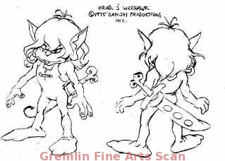 WIZARDS 1975 Model Sheet of Weehawk. Two Full-Body Images, Front & Rear. Xerox on Cel.