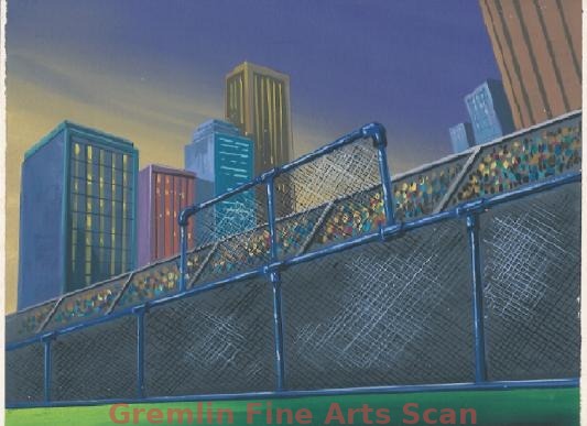 BIKER MICE FROM MARS 1993 Original Master Production Background depicting the crowds in the stands at the baseball game. Overall Size 9 x 12 Inches. 16783-BM $225.00
