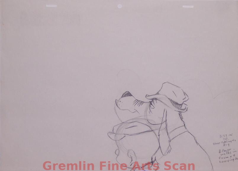 DOG GONE PEOPLE 1960 Animation Drawing of Elmer and the Dog.