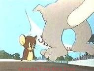 TOM & JERRY 1970’s Production Cel of Jerry with Spike Presented on a Watercolor Production Background.