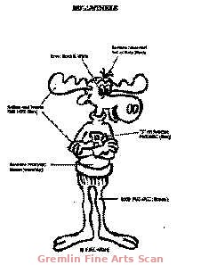 BULLWINKLE XEROX MODEL SHEET 1983 Xerox Character Model Sheet of Bullwinkle. This Series was used for Licensing Purposes.