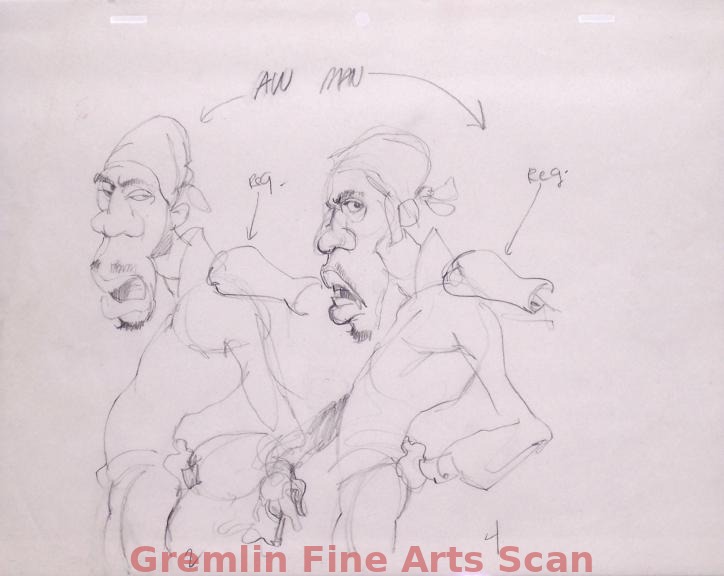 HEY GOOD LOOKIN 1973 Original Ralph Bakshi Drawing of Tough City Dude.