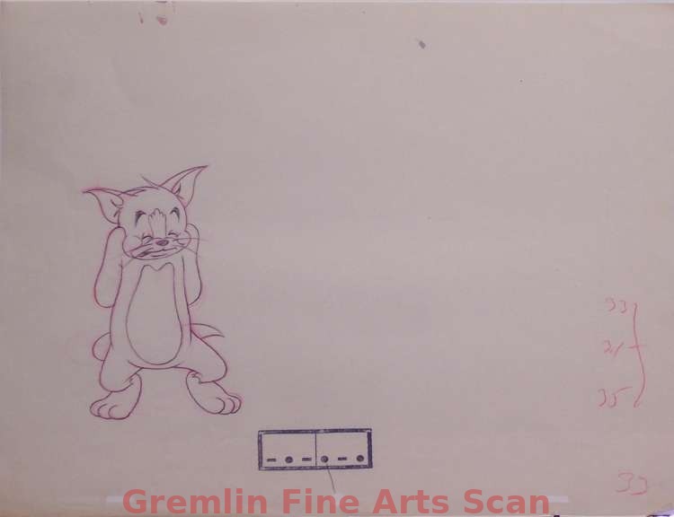 TOM & JERRY - JERRY’S COUSIN 1951 Animation Drawing of Tom. Ref. #33.