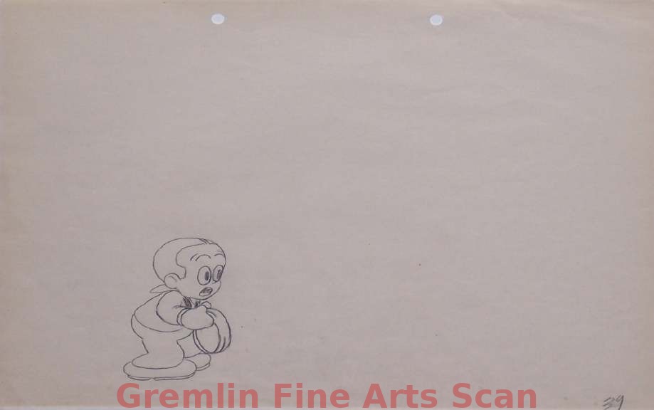 BUDDY THE GOB 1934 Animation Drawing of Buddy Drawn by Friz Freleng. Ref. #38. Image Size 4 x 2 Inches. 21668-WB $500.00 Matted