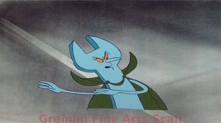 JETSONS 1970’s Production Cel of the Robotic Wrench Presented on a Color Laser Background.
