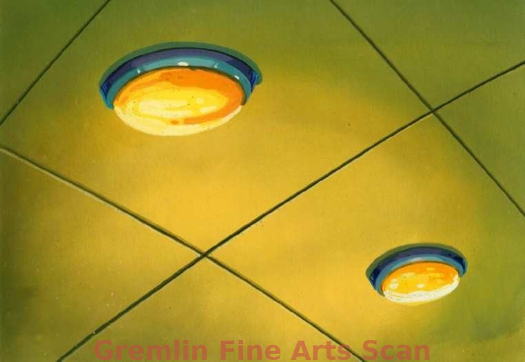 MARVEL PRODUCTION BACKGROUND 1993 Original hand-painted production background from a Marvel Productions cartoon. Ceiling and lights. Overall Size 10 x 12 Inches. 17529-MARV$200.00