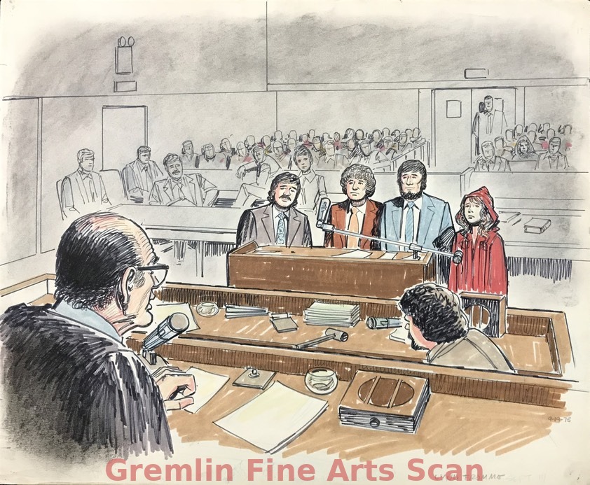 Lynette "Squeaky" Fromme 1975 Lynette Fromme and attorneys stand before the judge in the packed courtroom. She was on trial for the attempted assination of President Gerald Ford.
