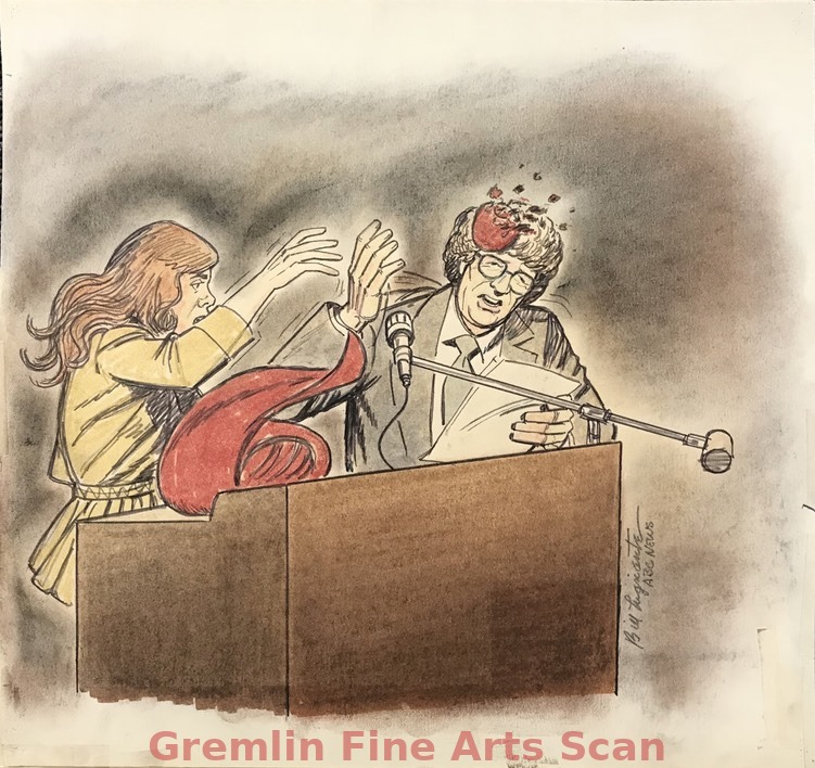 Lynette "Squeaky" Fromme 1975 Lynette "Squeaky" Fromme grabs an apple and nails her attorney in the head. She frequently had tantrums and had to be restrained during her trial. Bill Lignante captures the scene for ABC News. This is signed.