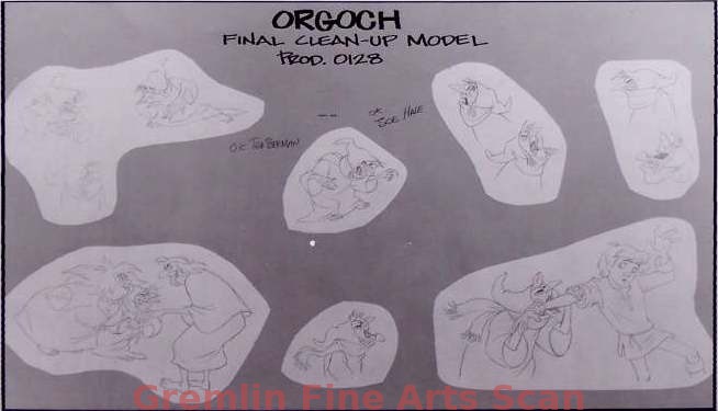 THE BLACK CAULDRON 1986 Studio Photographic Model Sheet of Orgoch (1 of the Witches of Morova). Final Clean-up Model Production #0128.