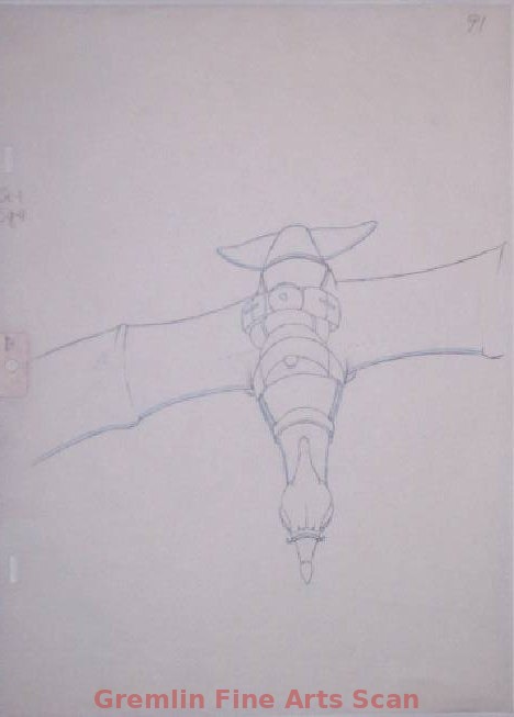 HEAVY METAL 1981 Production Drawing of Taarna’s Bird as Seen from Above. Huge Image!
