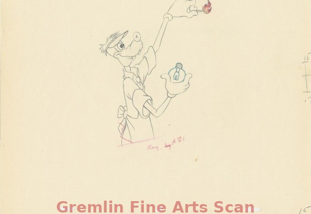 HOLD THAT POSE 1950 Key Animation Drawing of Goofy with a Lightbulb. #15.