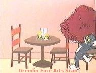 TOM & JERRY 1970’s Production Cel of Tom Presented on a Watercolor Production Background. SALE PRICE.
