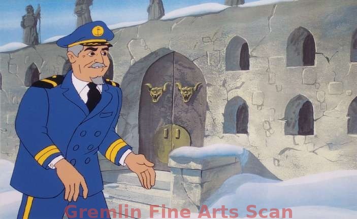 THE 13 GHOSTS OF SCOOBY-DOO 1970’s Production Cel of an Airline Pilot Presented on a Color Laser Background.