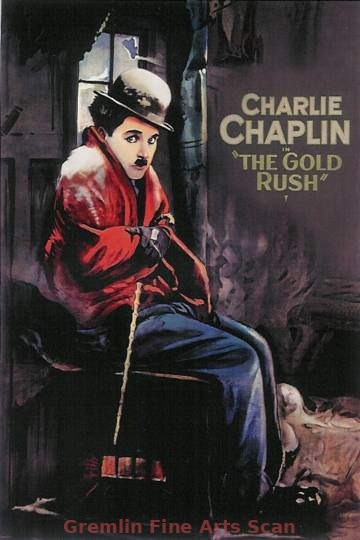 GOLD RUSH Fine Art Vintage Advertising Poster reprising the Movie One-Sheet poster from the original release of Charlie Chaplin’s classic movie “The Gold Rush”. 24 X 36 20546-PSTR $40.00
