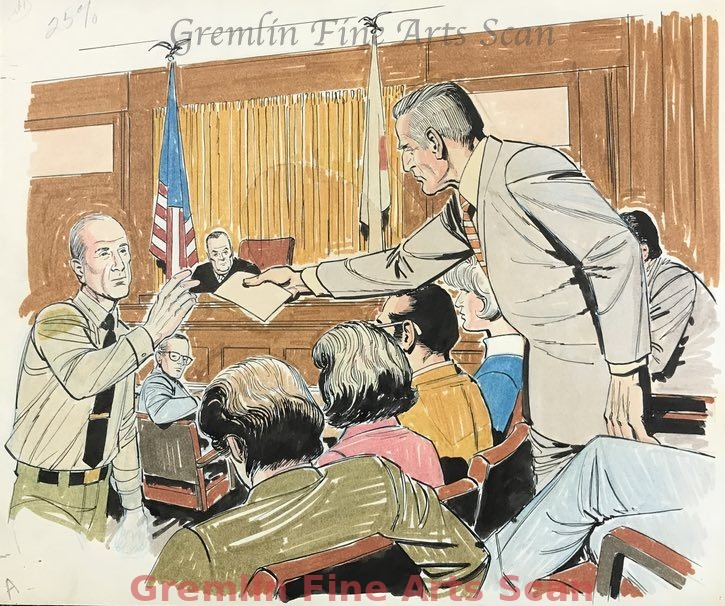 Charles Manson 1971 Charles Manson's trial for the Tate-LaBianca murders and conspiracy to commit murder is underway. Sketch by world reknowned artist, Bill Lignante, for ABC TV News Coverage. This sketch depicts the jury foreman handing the verdict to the bailiff.