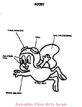 ROCKY XEROX MODEL SHEET 1983 Xerox Character Model Sheet of Rocky. This Series was used for Licensing Purposes.