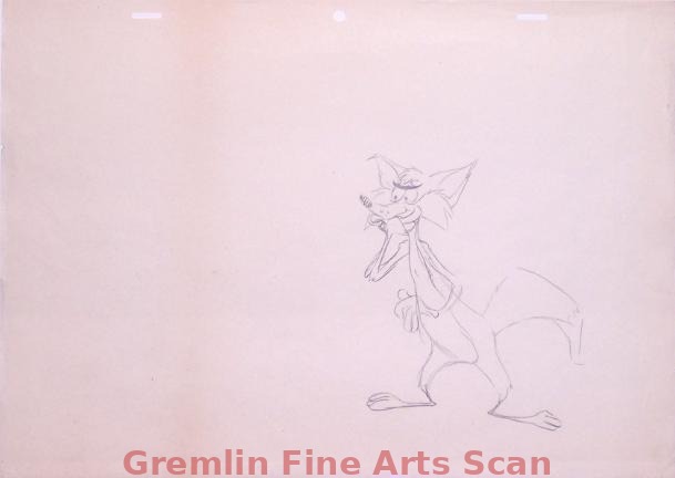 WARNER BROS. DRAWING 1960’s Robert McKimson Drawing of the Fox from a Foghorn Leghorn Cartoon.